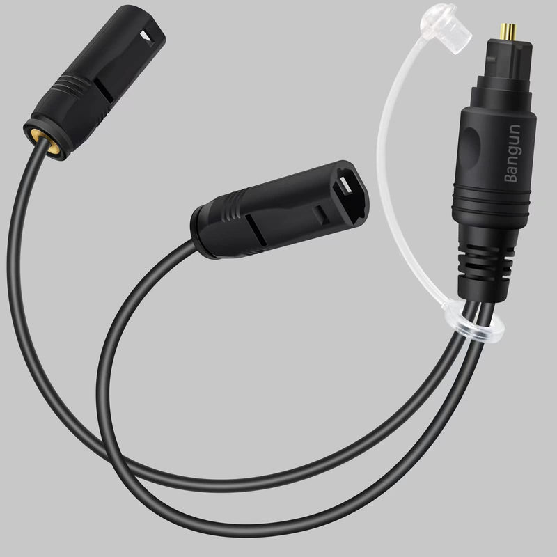 1x2 Digital Audio Splitter, Toslink Digital Fiber Optic Audio Splitter 1 Male Input 2 Female Output (for Home Theatre, Xbox, PS3/PS4) 1 in 2 Out straight plug