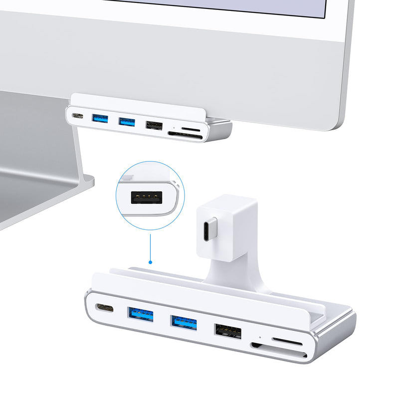 7-in-1 USB C Hub for iMac M1/M3/M4 - USB 3.0 5Gbps, SD/TF Card Reader, Docking Station for iMac 24 inch (M1/M3/M4) iMac 24-inch(M1/M3) 7-IN-1
