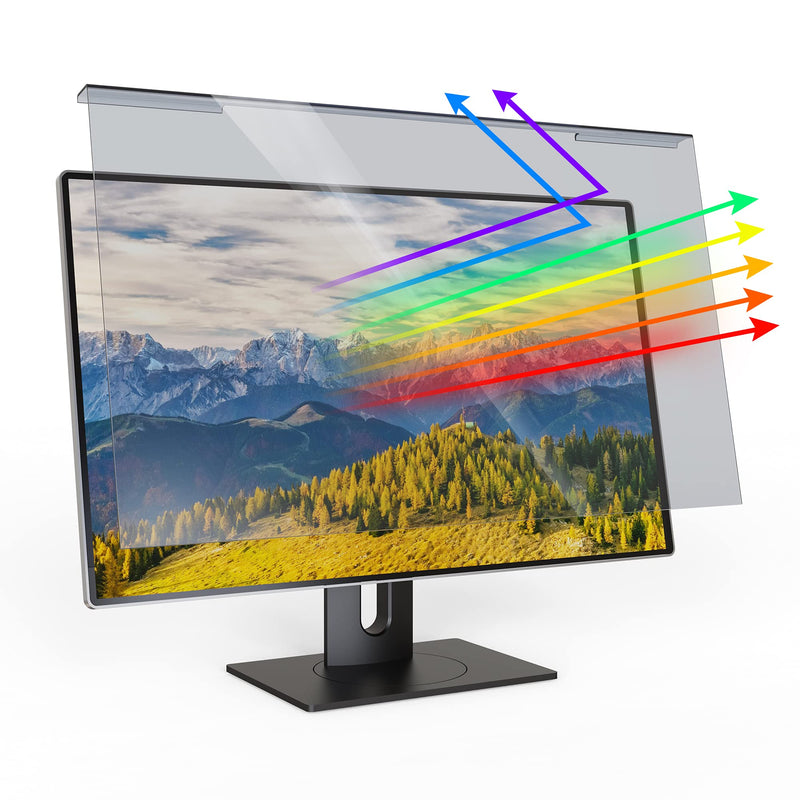 Universal Anti UV and Blue Light Screen Protector for 20, 21.5, 21.6, 22 inch Monitor, Bubble Free Computer Screen Blue Light Blocker, Widescreen Monitor Frame Hanging Type (W 19.3" X H 12.5",16:9) 20-22 inch