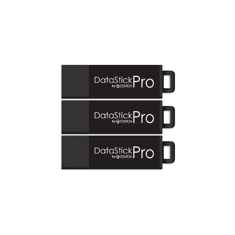 Centon DataStick Pro USB 3.2 Gen 1 Flash Drive 128GB x 3, Black (S1-U3P6-128G-3B) 128 GB (Pack of 3)
