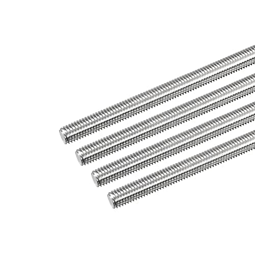 MECCANIXITY Fully Threaded Rod M8 x 500mm 1.25mm Thread Pitch 304 Stainless Steel Right Hand Threaded Rods Bar Studs 4 Pack