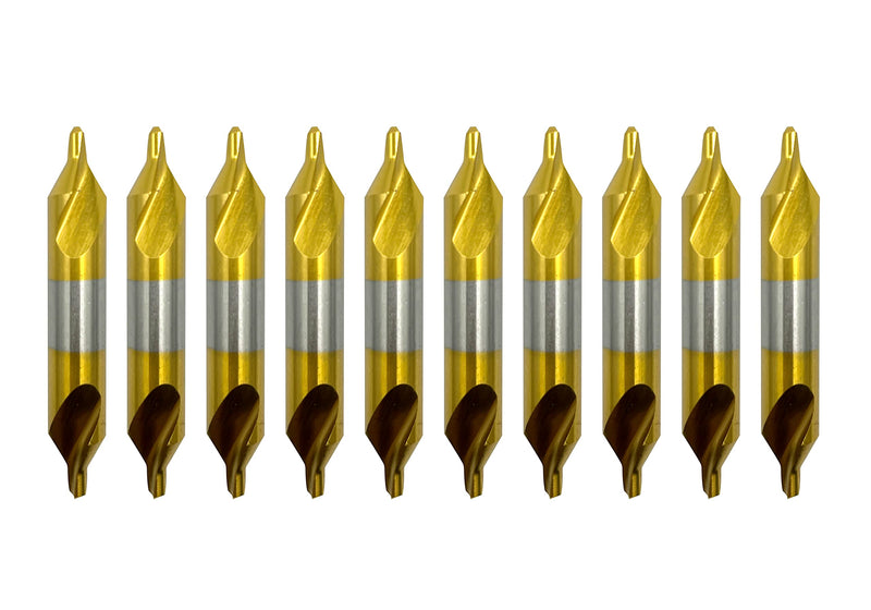 4.0mm HSS Center Drill Bits Set, 10 Pcs Precision Center Drills Industrial Grade for Metal Lathe Machining Centering Drilling Tools (4.0mm) 4.0mm