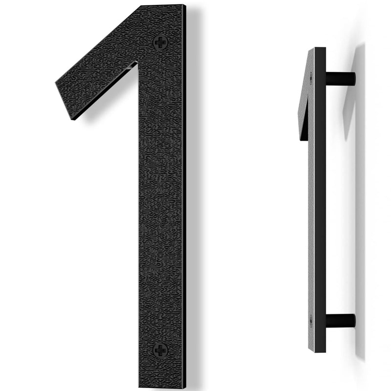 10 Inch Black House Numbers for Outside, Large Floating Home Address Numbers, Modern Outdoor House Number for Wall Street Garage Gate (1) 10 Inch Number 1