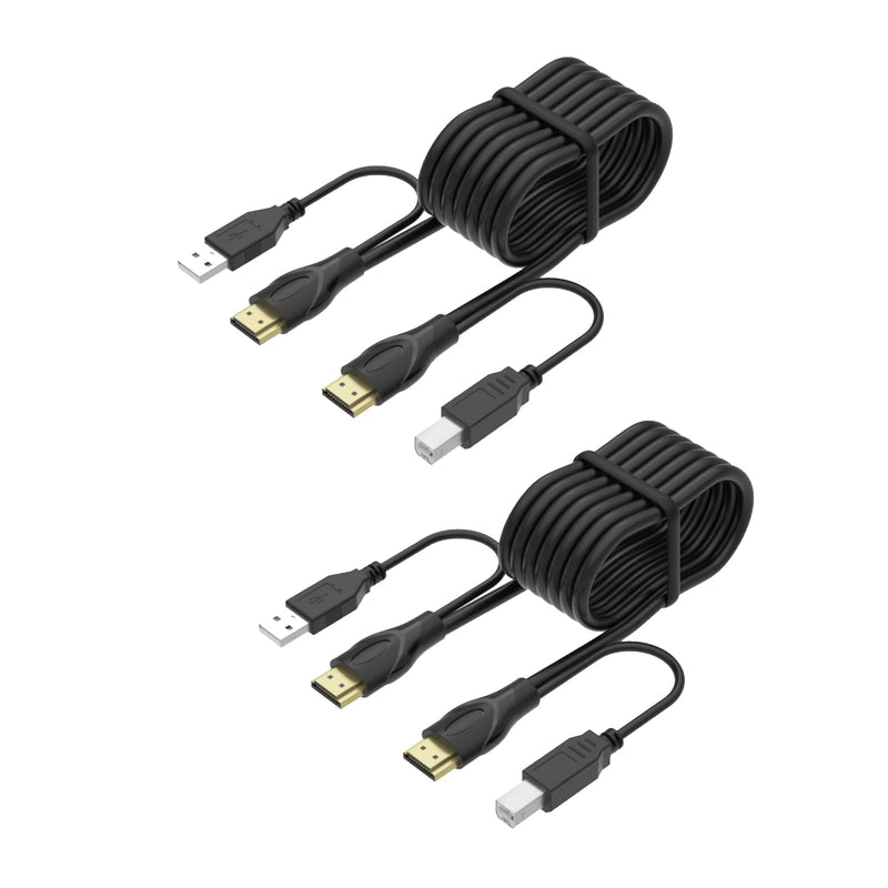 6ft/1.8m 2 Pack USB HDMI KVM Cable for HDMI KVM Switch, USB Powered and Data Transfer, 4K@60Hz YUV 4:4:4 6 FT/ 2 Pack