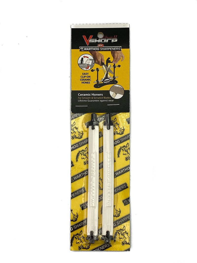 Warthog V-Sharp A4 Ceramic Hone, Two Replacement Stones for the A4 & Classic II Knife Sharpener Systems, For Knives with Smooth or Serrated Edges