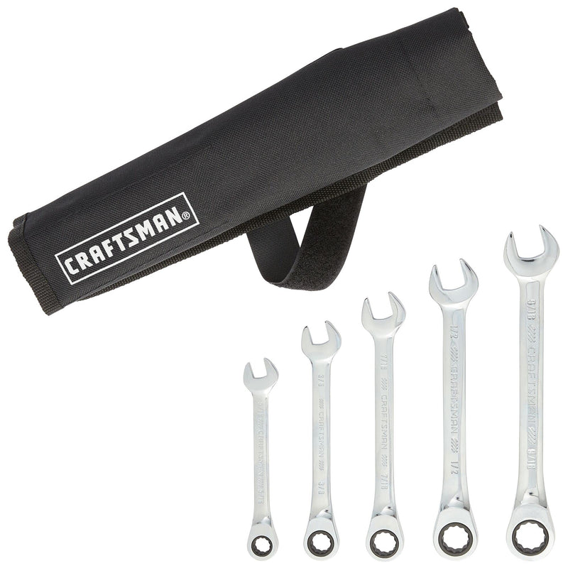 CRAFTSMAN 12-point Standard (SAE) Ratchet Wrench, 5-Piece Set (CMMT99755)