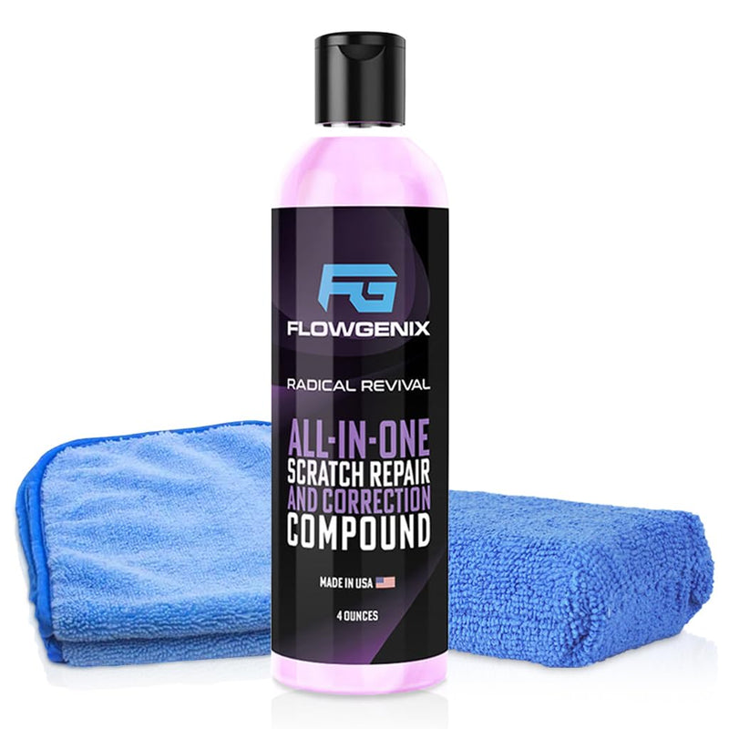  [AUSTRALIA] - Flowgenix™ Instant Car Scratch Remover Repair - All-in-One Scratch Remover For Vehicles and Polishing Compound (4 oz) - Car Paint Scratch Repair Includes 1 Microfiber Applicator and 1 Microfiber Towel Instant Scratch Repair