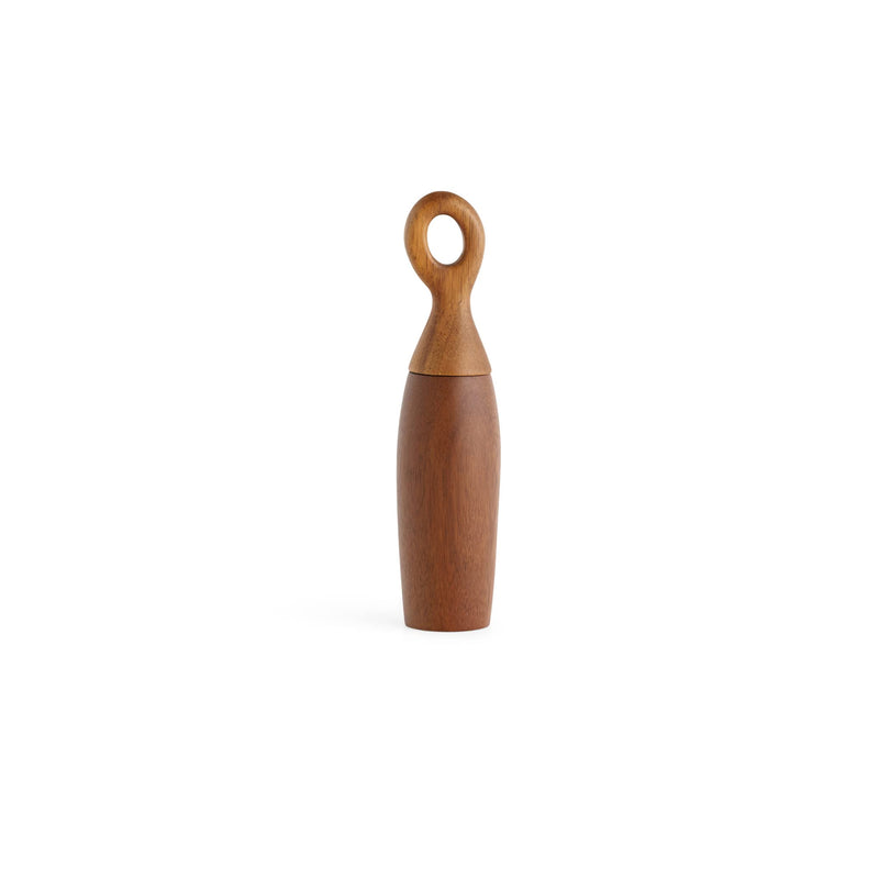 Nambe Portables Acacia Wood Salt or Pepper Mill – Measures 9-inches – Refillable Spice Grinder- Manual Salt or Peppercorn Grinder – Wooden Mill with Handle (1 Count) 9-inch
