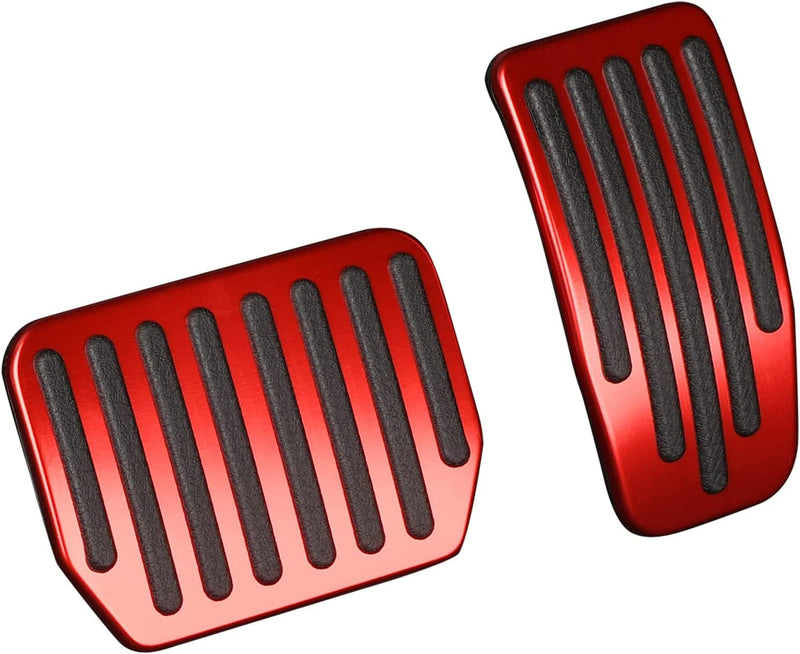 Foot Pedal Pads Set for Tesla Model 3 Model Y, Non-Slip Performance Aluminum Car Accessories Brake & Accelerator Pedal Covers for Model 3/Y (Red) Red