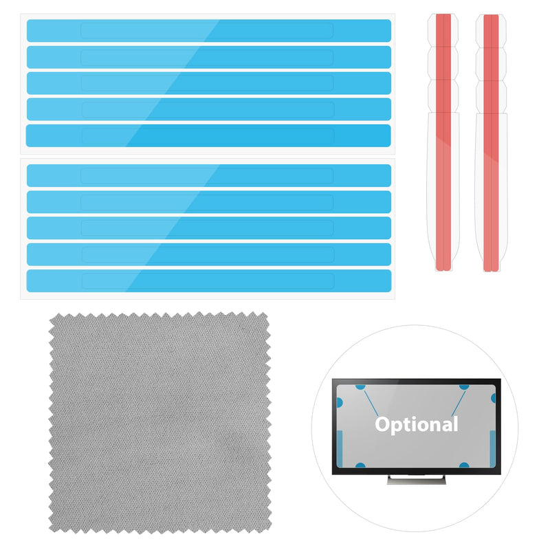 12pcs Privacy Screen Adhesive Strips and 2pcs Plastic Slide Mount Tabs for Computer Monitors with Microfiber Cloth for Easily Installing Laptop Privacy Screen Protector - Replacement Kits
