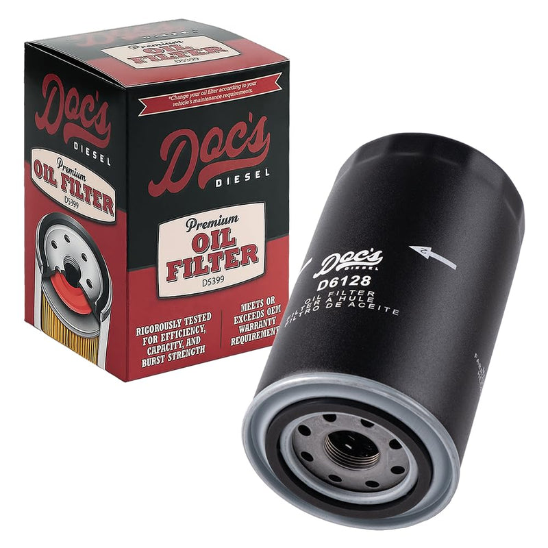 Doc's Diesel Oil Filter D6128 | Compatible with Ford 6.7L Powerstroke F250, F350, F450, F550 2011+, Ford 6.7L Powerstroke F650, F750 2017+ | Replaces FL2051 1-Pack