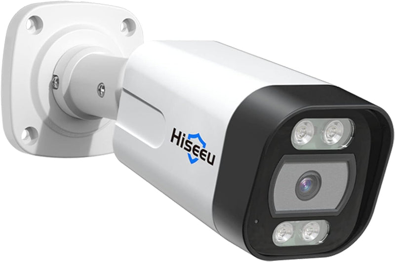 Hiseeu [Human Vehicle Detect] 5MP PoE Camera, IP Camera Outdoor, 2 Way Audio, Spotlight&Sound Alarm, IP67 Waterproof, Remote Access, No Monthly Fee, Work w PoE NVR 5MP Camera