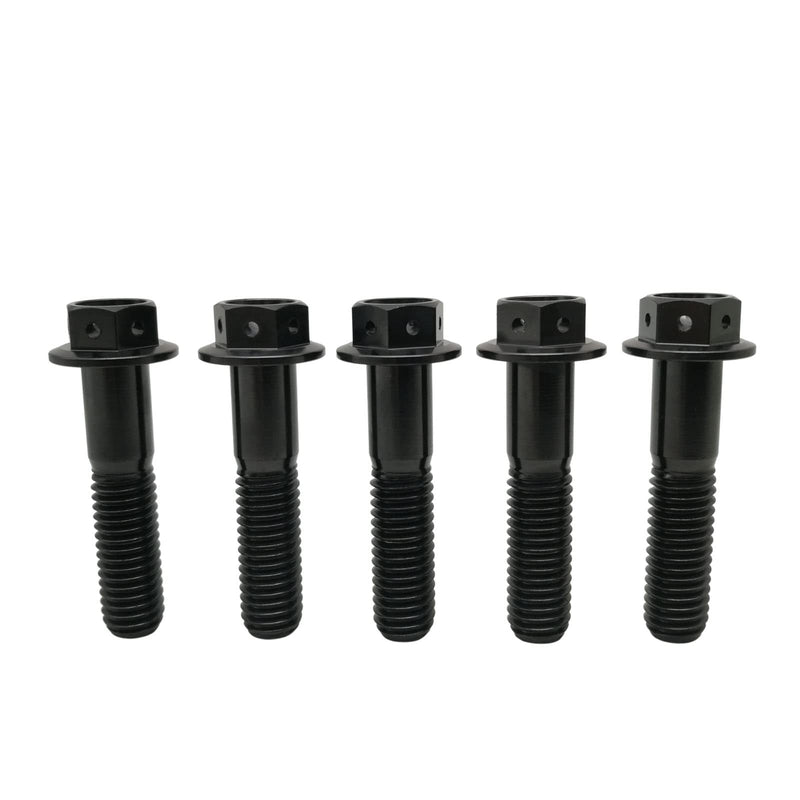 RISON Titanium Bolts - Hex Head Black GR5 Titanium Screws M10x1.25x60mm Pack of 5