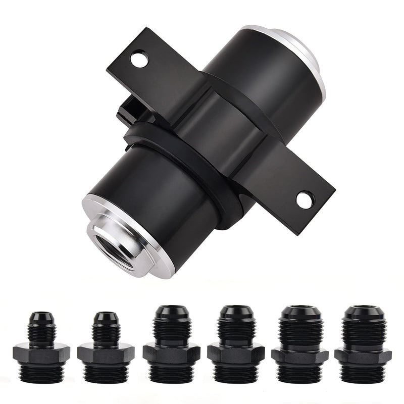EVIL ENERGY Inline Fuel Filter 100 Micron with 6AN 8AN 10AN Adapter&Bracket Clamp 50MM Universal