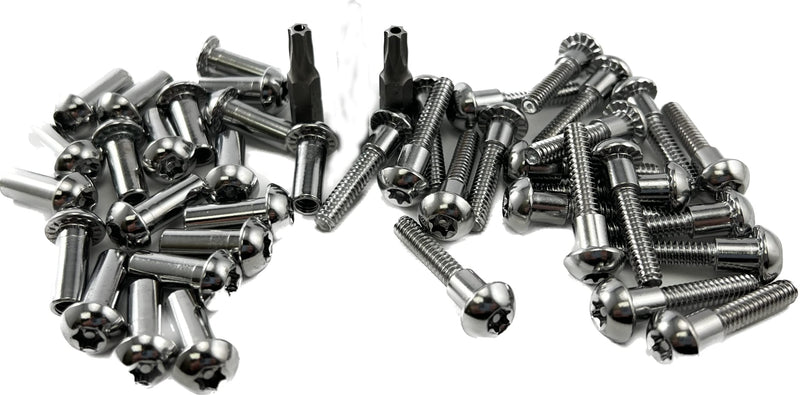 Harris Hardware Chrome-Plated Torx Security Fastener Pack for 1-Inch Panels, Includes Bits