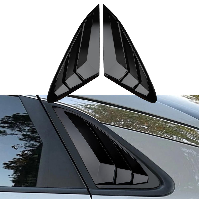 Rear Side Window Louvers Compatible for 2021 2022 2023 2024 2025 Kia K5 Accesories Sport Style Air Vent Cover (Glossy Black) Glossy Black