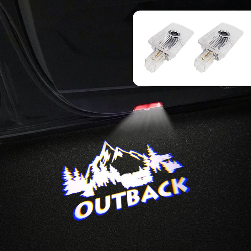 2 pcs Non-Fading LED Car Door Logo Lights Courtesy Projector Laser Welcome Light Ghost Shadow Outback Accessories Puddle lamp Compatible with Outback(Outback-HD) Outback-HD