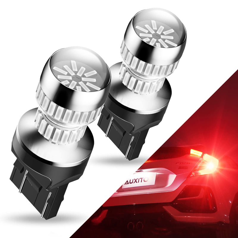 AUXITO Upgraded 7440 7443 LED Bulb Red for Tail Lights Brake Lights, Super Bright T20 W21W 7441 7444 LED Replacement for Stop Tail Brake Signal Lights, Pack of 2 7443/7440