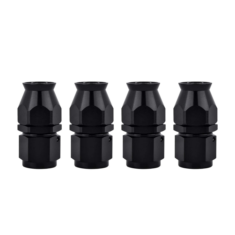 EVIL ENERGY 6AN PTFE Hose End Fitting Straight Black for PTFE Hose Only 4PCS