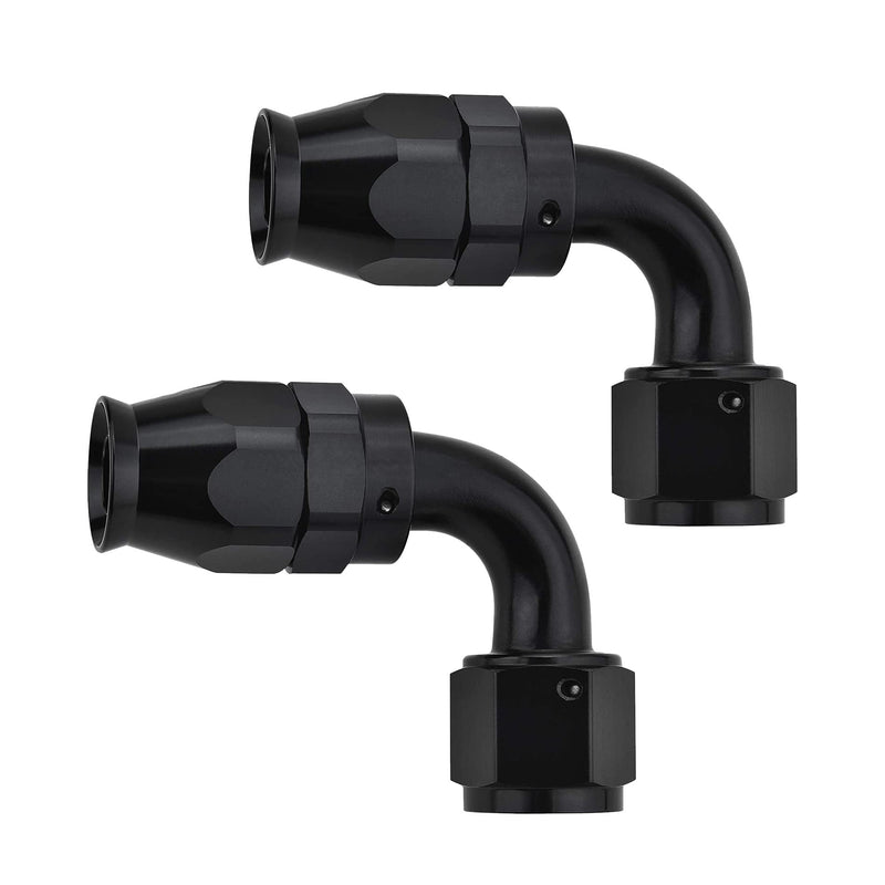 EVIL ENERGY 6AN PTFE Hose End Fitting 90 Degree Black for PTFE Hose Only 2PCS 90Degree