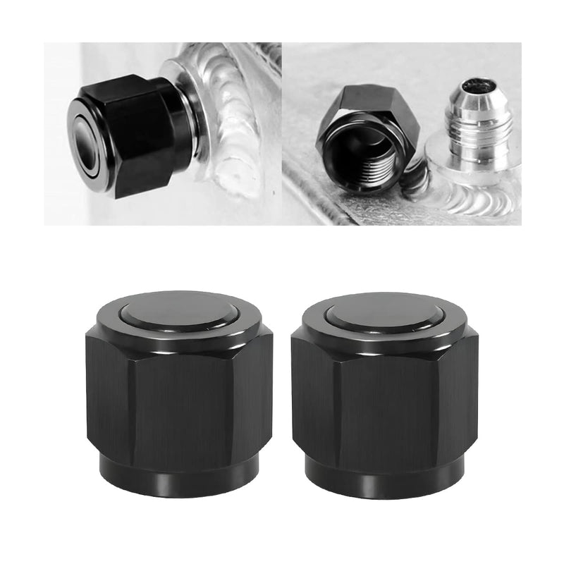 10AN Female Flare Cap Block Off Fitting Plug, 2PCS Aluminum Swivel Hex Head Nut Port Adapter, Automotive Modification Accessories for Fuel Oil Line 10AN