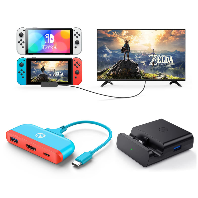 NEWDERY 2PCS Different TV Docking Stations for Nintendo Switch/Switch OLED