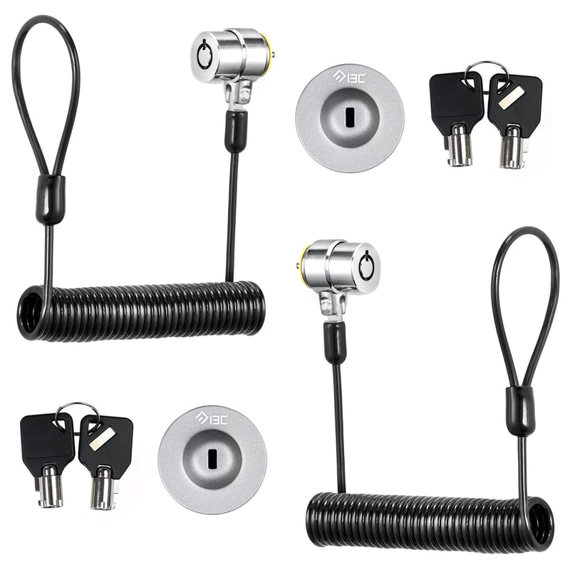 Laptop Cable Lock Retractable Hardware Security Cable Lock with Anchor Plate Compatible with Laptop, Smart Phone, Tablet, and Other Electronic Products (Silver 2pack) 2 Packs