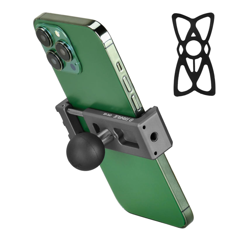 FANAUE Aluminum Phone Holder with 1" Ball Head Adapter Compatible with RAM mounts B Size Double Socket arm (CPC-08) CPC-08