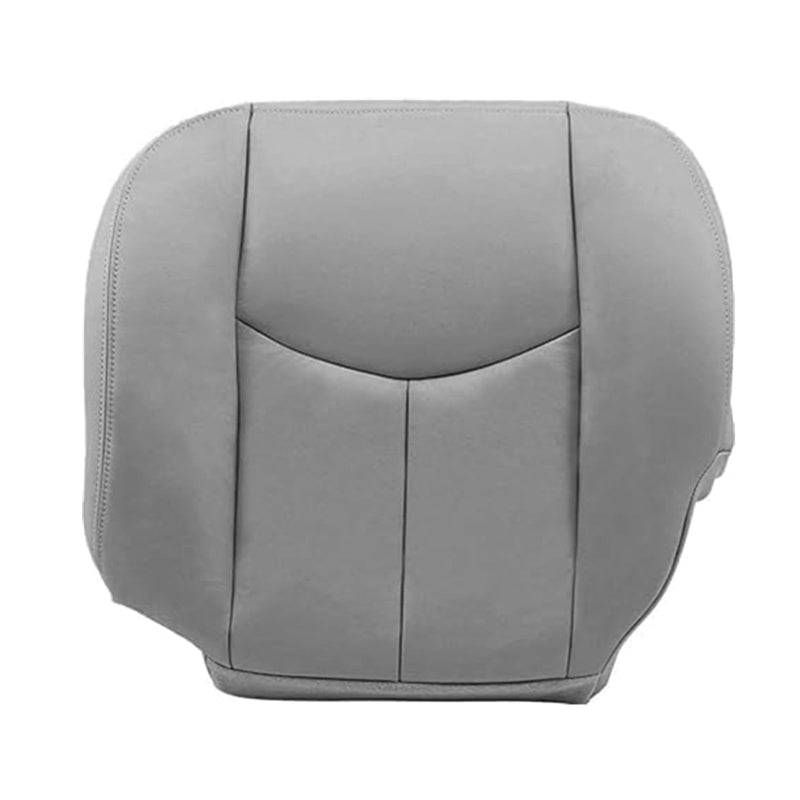 SecosAutoparts Driver Side Bottom Replacement Leather Seat Cover Gray# 922 Compatible with Chevy Silverado Sierra Tahoe Suburban Avalanche Yukon Yukon XL 2003 2004 2005 2006