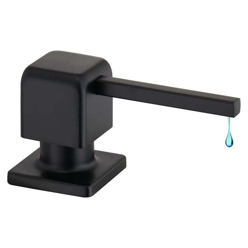 CREA Soap Dispenser for Kitchen Sink, Kitchen Soap Dispenser Black Square Built in Sink Soap Dispenser for Bathroom with 17 OZ Bottle