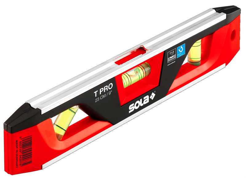 SOLA TPRO Torpedo Level, 9-Inch, Magnetic, Black/Red