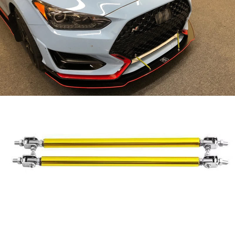 x xotic tech 2pc Adjustable 8"-11" Front Bumper Lip Splitter Diffuser Strut Rod Tie Bars Splitter Support Rods Compatible with Most Vehicles [Gold] Gold 8"-11"