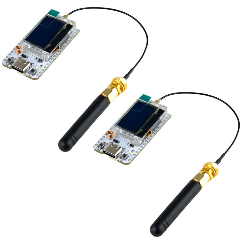 915MHz ESP32 LoRa V3 Development Board SX1262 0.96 Inch OLED Display WiFi+BLE Lora Kit with LoRa Antenna for Arduino IOT Smart Home (2Sets)