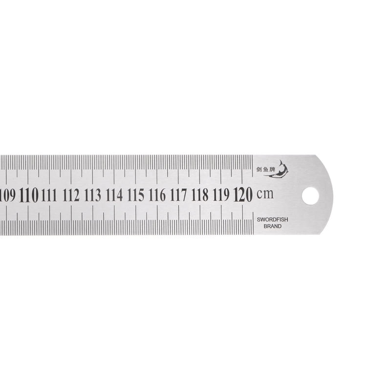 HARFINGTON Stainless Steel Ruler 120cm/48 Length x 1/20" Thick x 1-1/2" Wide Inch and Metric Straight Edge Measuring Tools for Woodworking Painting Craft, Silver Tone 48"x1/20"x1-1/2"