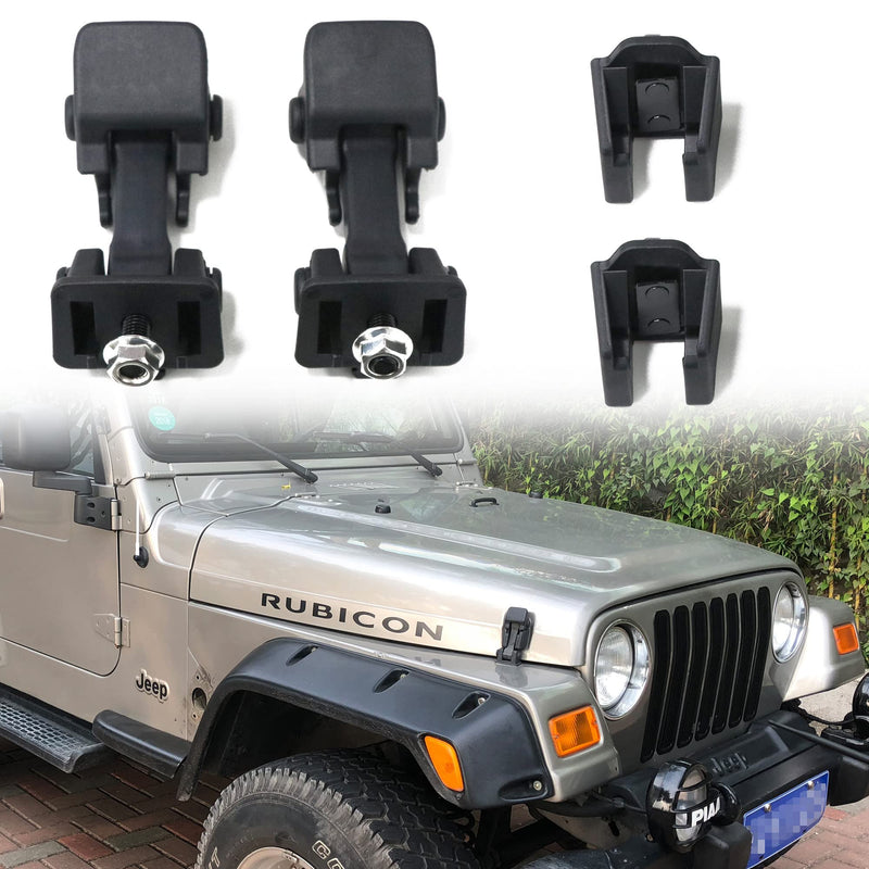 OEM TJ Hood Latches, Original Factory Hood Latch Kit for 1997-2006 Jeep Wrangler TJ Accessories, 1 Pair, Black For 1997-2006 Jeep TJ OEM