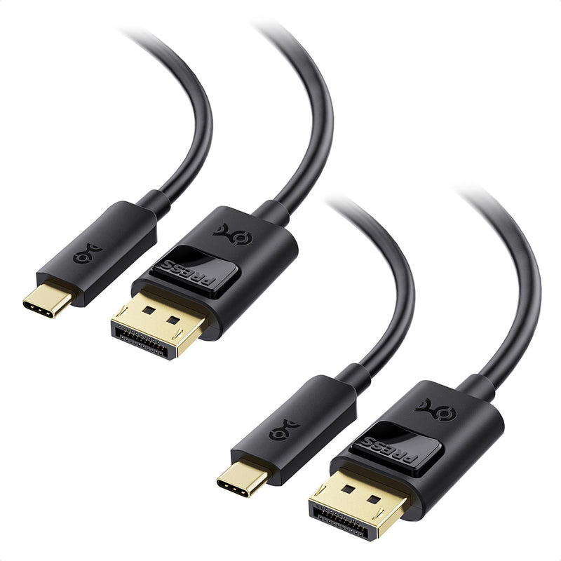 Cable Matters 2-Pack Unidirectional USB C to DisplayPort 1.4 Cable - 6ft, Support 8K@60Hz / 4K@240Hz, Thunderbolt 4 to DisplayPort Cable, Display Port to USB C, Black - Not for Portable USBC Monitor 6 ft