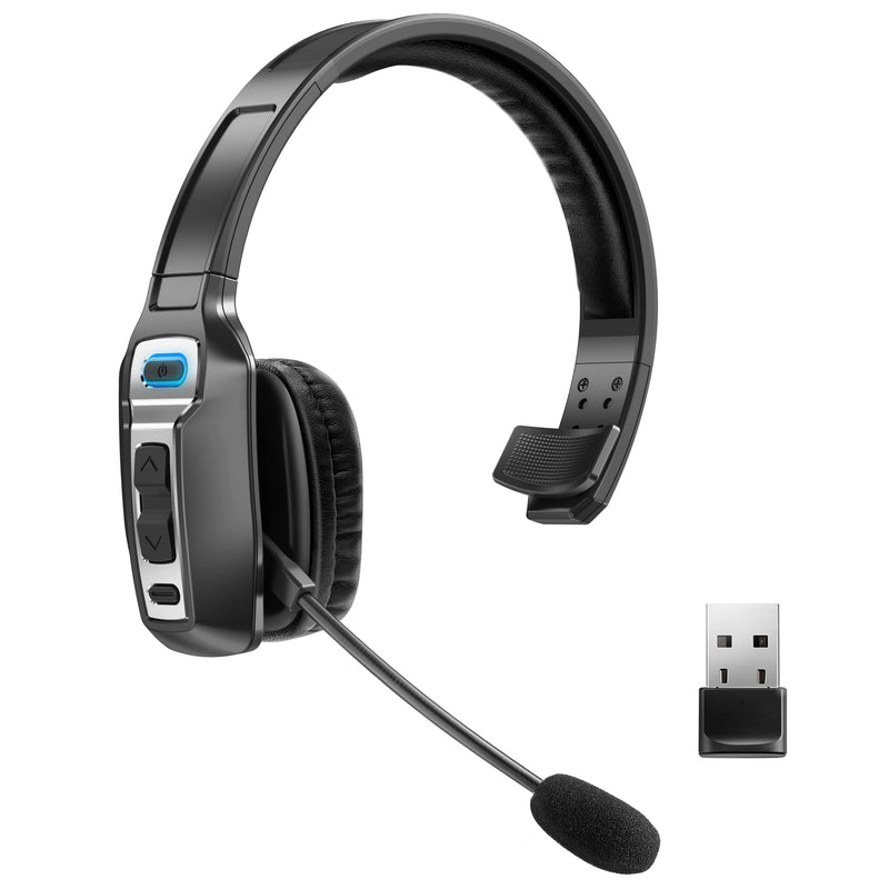 Sarevile Trucker Bluetooth Headset, V5.2 Wireless Headset with Upgraded Microphone AI Noise Canceling, On Ear Bluetooth Headphone with Mute for Driver Office Call Center