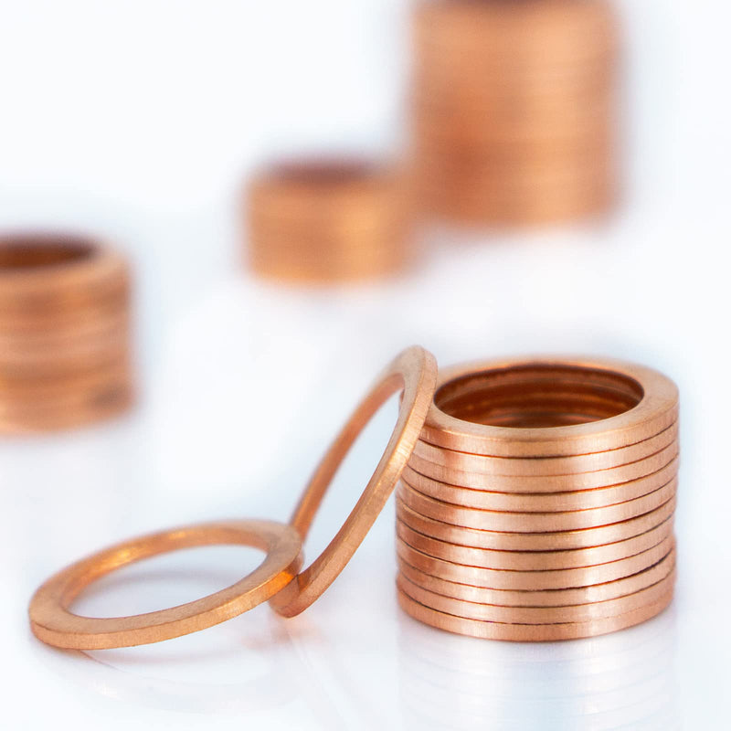 20Pcs M12 Oil Drain Plug Gasket, Copper Crush Washer, Seal Ring by KeeRoarin M12-20PCS