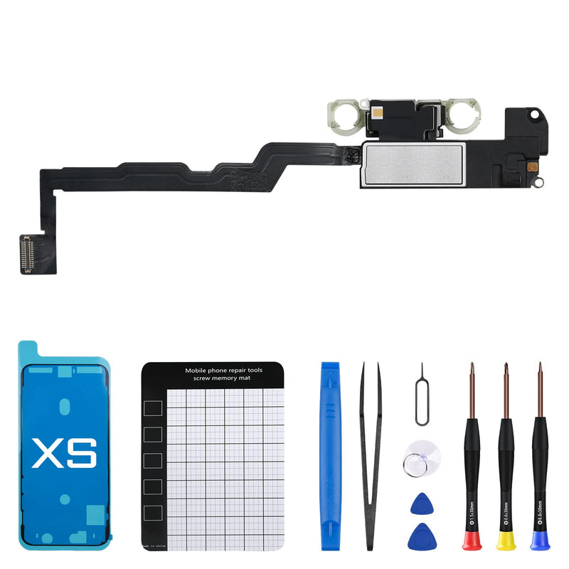 for iPhone Xs Earpiece Front Speaker Replacement Repair 5.8" OEM Ear Module with Ambient Light Sensor Connector Proximity Sensor Fix Tools Kit for A1920 A2097 A2098 A2099 A2100