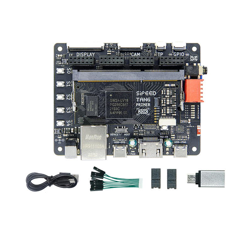 Sipeed Tang Primer 20K Gowin GW2A FPGA GoAI Development Board Kit Minimum System with DSP LvDs Interface and BSRAM Resources onboard 1GB DDR3 and PMIC Running RISC-V Code