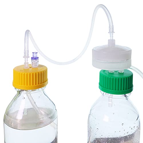 GL45 Vacuum Filter Cap Sterile with PES/MCE Membrane,Bottle Top Vacuum Filter Reuseable for GL45 Media Storage Bottles By ZHANXUBIO