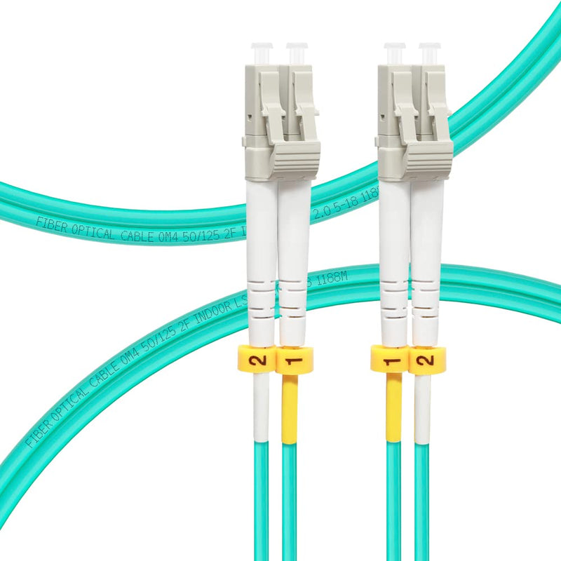 OM4 Fiber Patch Cable - LC to LC Multimode, 1M/3ft, 40/100GB, 10-Pack 1m (3ft)