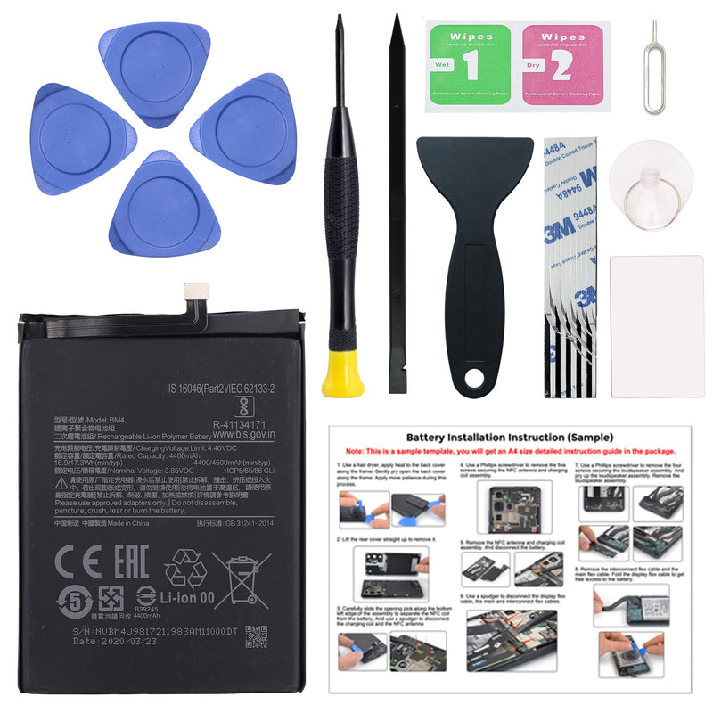 New Upgraded Battery for Redmi Note 8 Pro, BM4J Replacement Battery Compatible with Redmi Note 8 Pro, with Repair Tools & Instruction