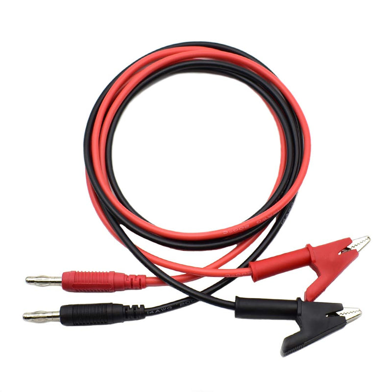 2Pcs 4mm Banana Plug to Alligator Clip Test Lead Wire Cable Set 14AWG for Multimeter Oscilloscope 6 Feet 6Ft 2