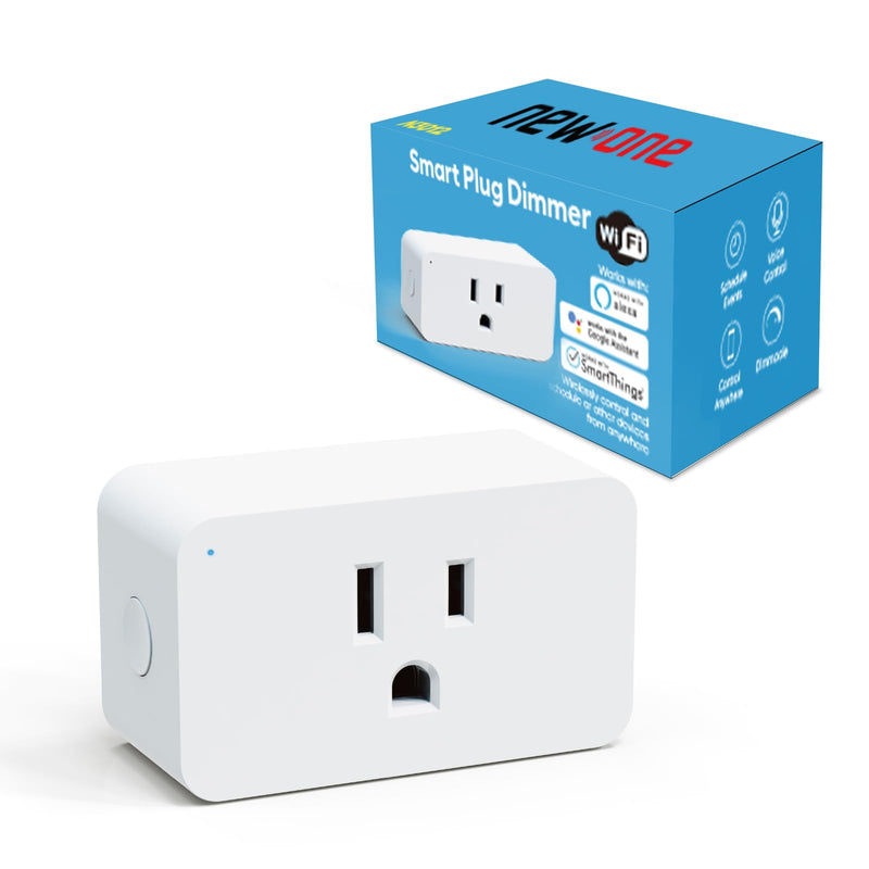 New One Smart Dimmer Plug, 2.4G Wi-Fi Dimmable Smart Plug, 2-Way Switch, Voice Control, White Dimmable Smart Plug-1 Pack