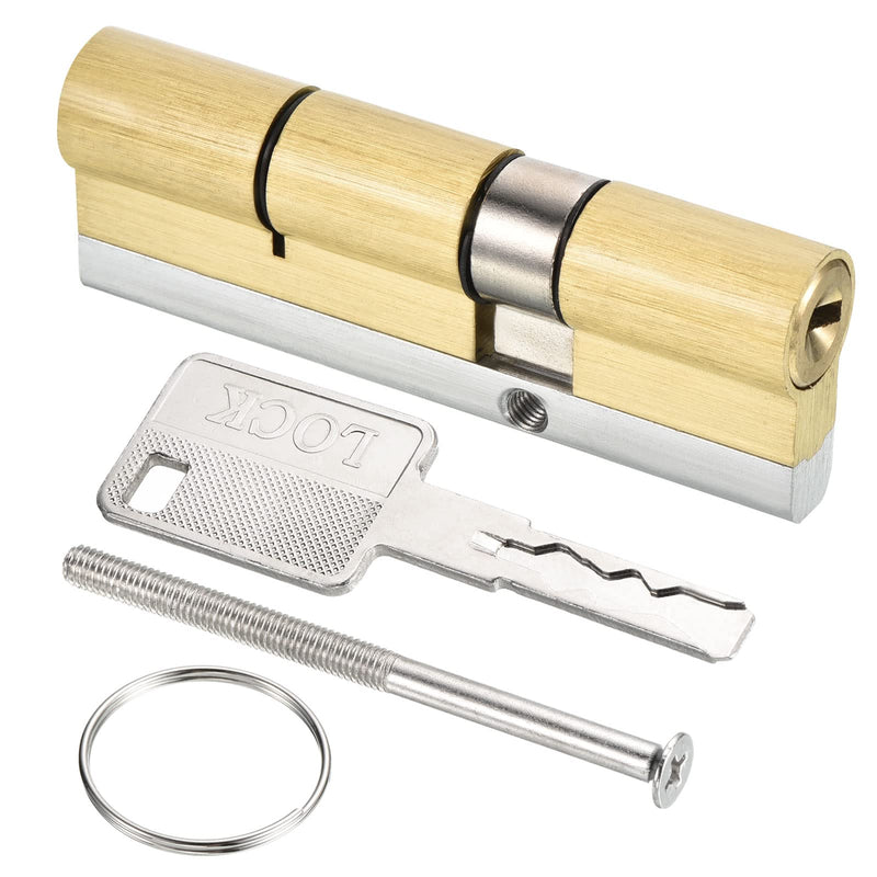 PATIKIL 32.5/57.5 (90mm Overall) European Double Lock Cylinder, Door Cylinder Lock with 8 Keys for Wooden Doors, Aluminum Doors 32.5mm/57.5mm