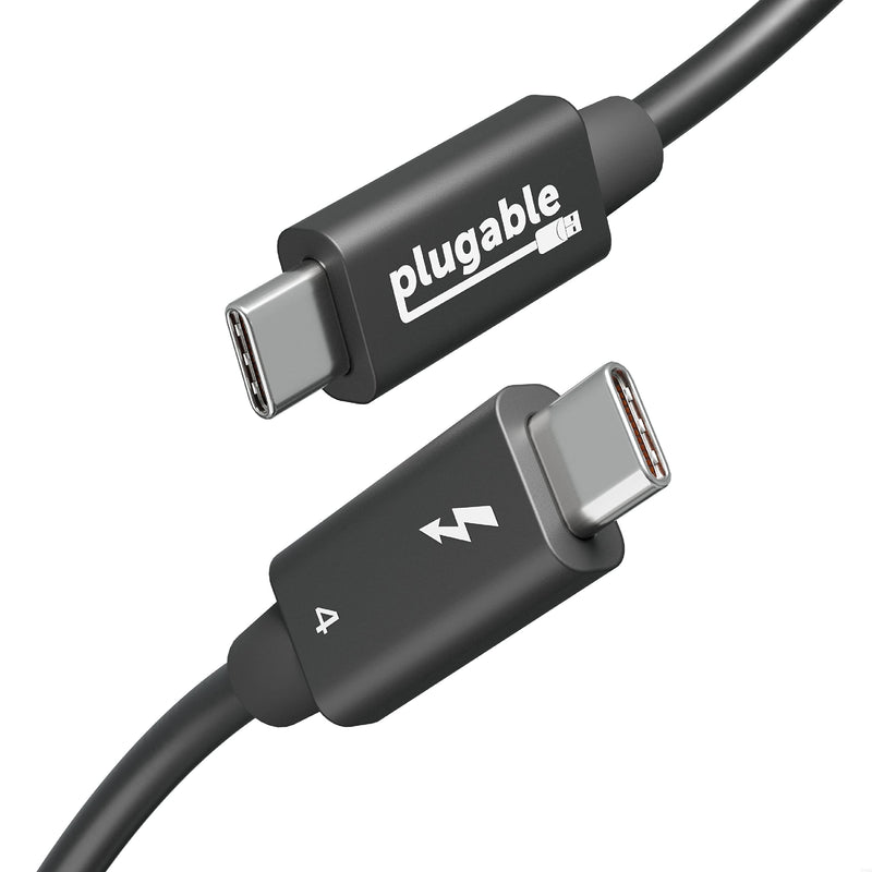 Plugable Thunderbolt 4 Cable 240W EPR Charging, 1M (3.3ft), Thunderbolt Certified, 40Gbps Data, Dual 4K or 1x 8K Display, Compatible with USB4, Thunderbolt 3, USB-C