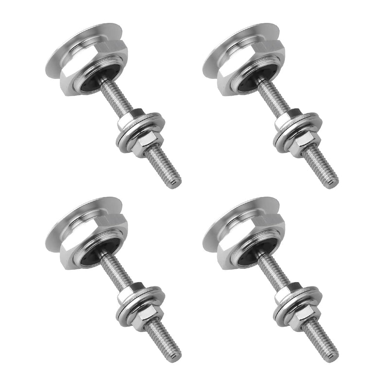 4PCS Universal Vehicle Hood Pins, Quick Release License Plate Lock Clip, Push Button Bonnet Kit, Aluminum Alloy Quick Latch Lock for Auto Bumper, Diameter 1.18 inch Fits Most Cars (Silver) Silver