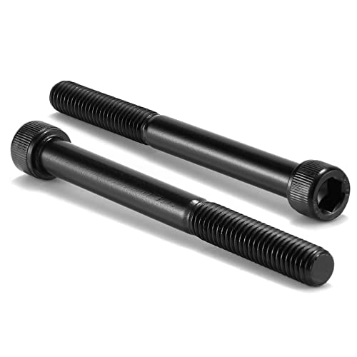 3/8-16 x 4 Socket Head Cap Screws Bolts, 10Pcs 304 Stainless Steel 18-8, Allen Socket Hex Drive, Partially Threaded, Black Oxide by SG TZH(with Hex Spanner)