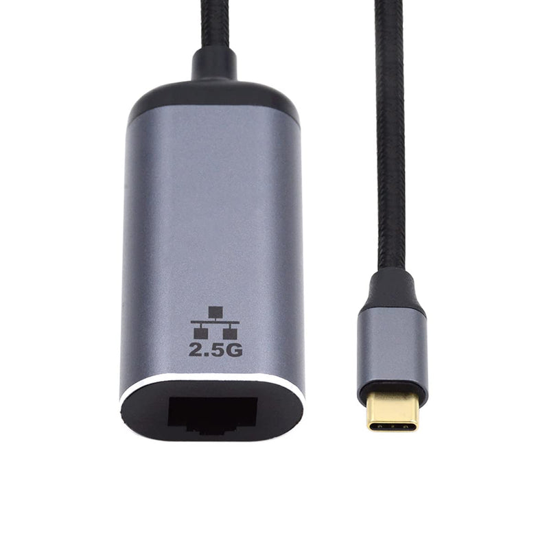 CY USB C to 2.5Gbps Ethernet Adapter,USB 3.1 Type C to RJ45 2500Mbps GBE Gigabit Ethernet Network LAN Cable Adapter for Laptop 2.5Gbps Grey